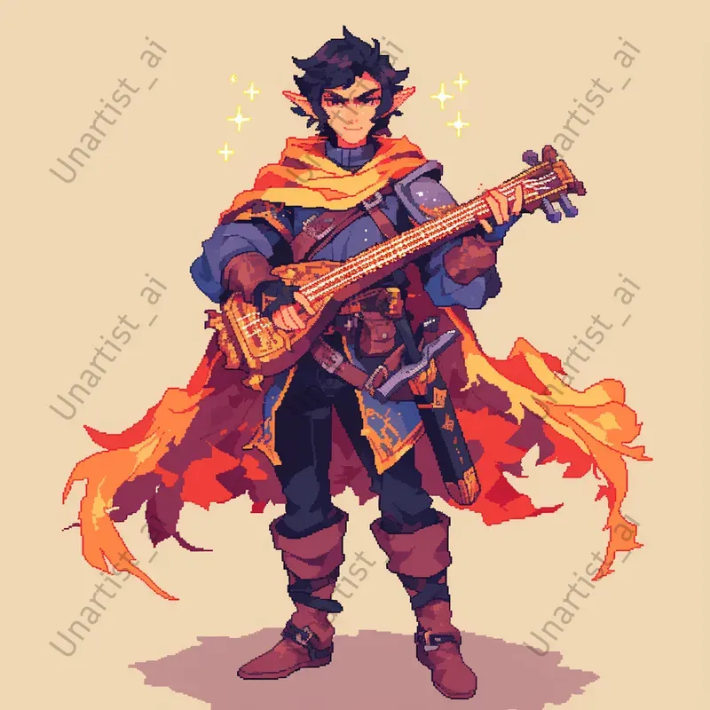 Retro DnD Characters Pixel Art Style