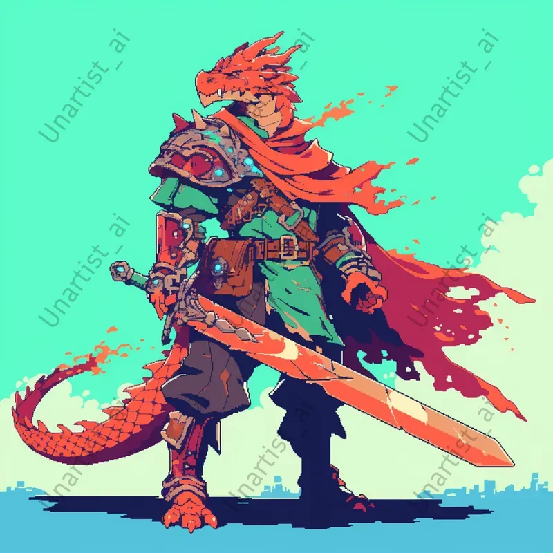 Retro DnD Characters Pixel Art Style