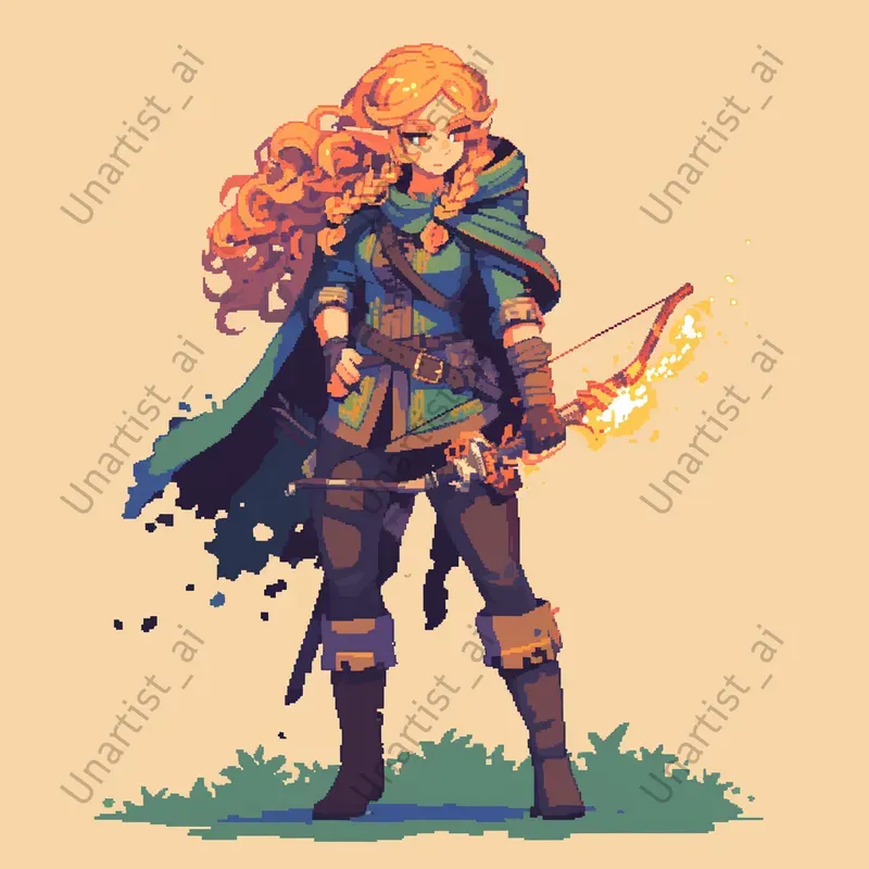 Retro DnD Characters Pixel Art Style