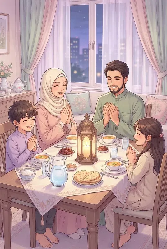 Muslim Families Daily Lives In Ramadan