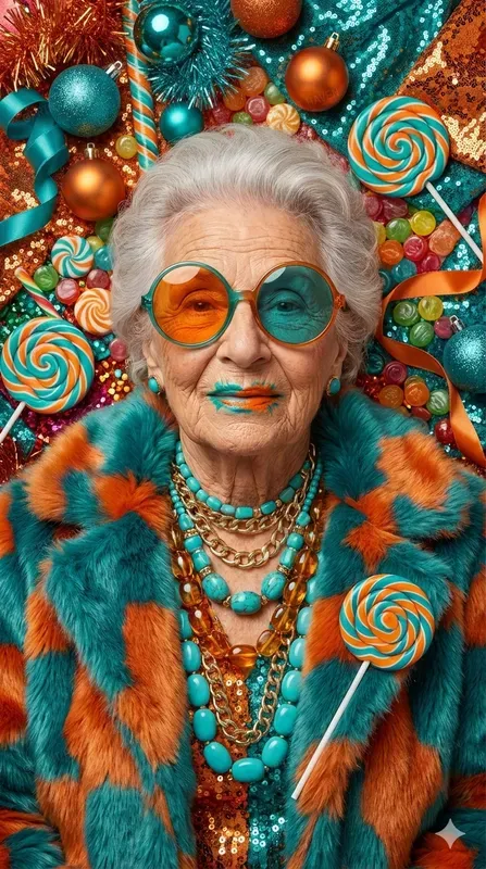 Glitchy Glam Christmas Fashion Portraits