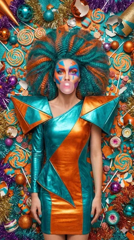 Glitchy Glam Christmas Fashion Portraits