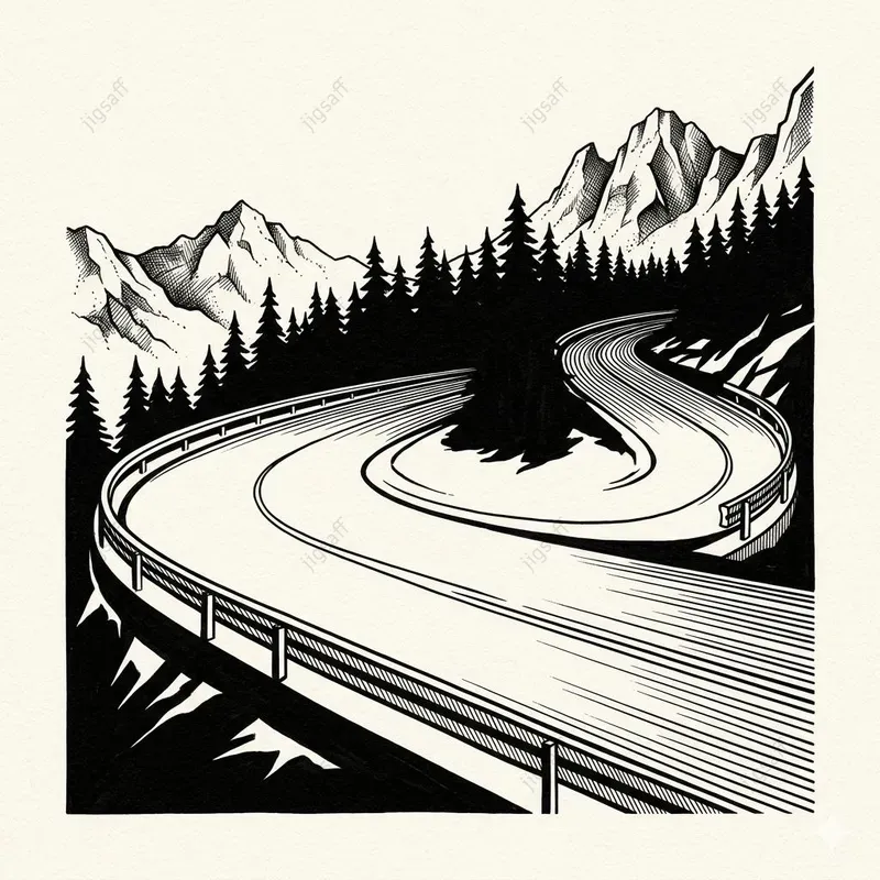 Minimalist Ink Landscape Illustrations