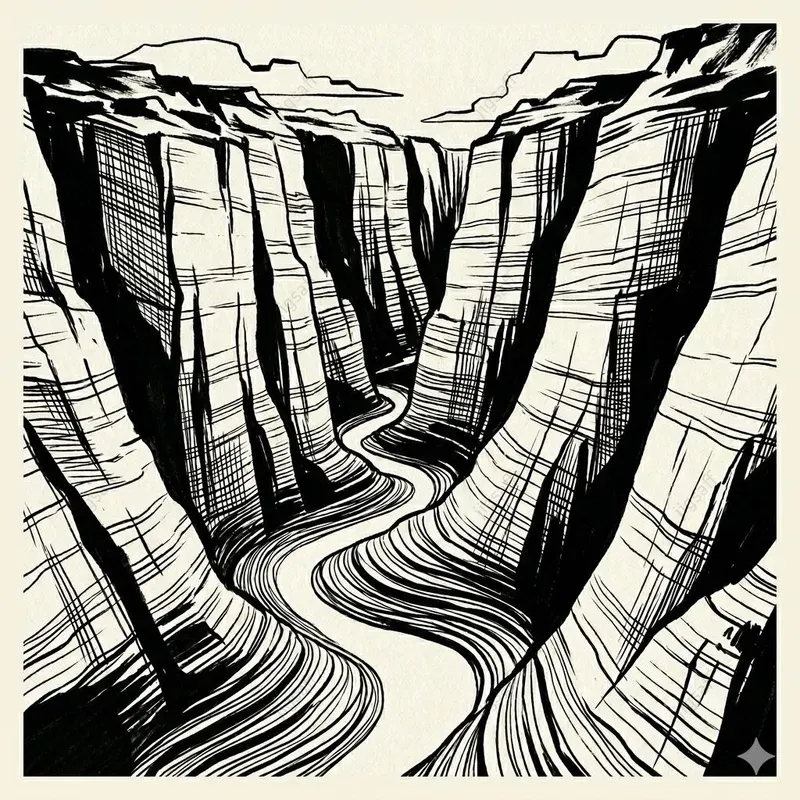 Minimalist Ink Landscape Illustrations