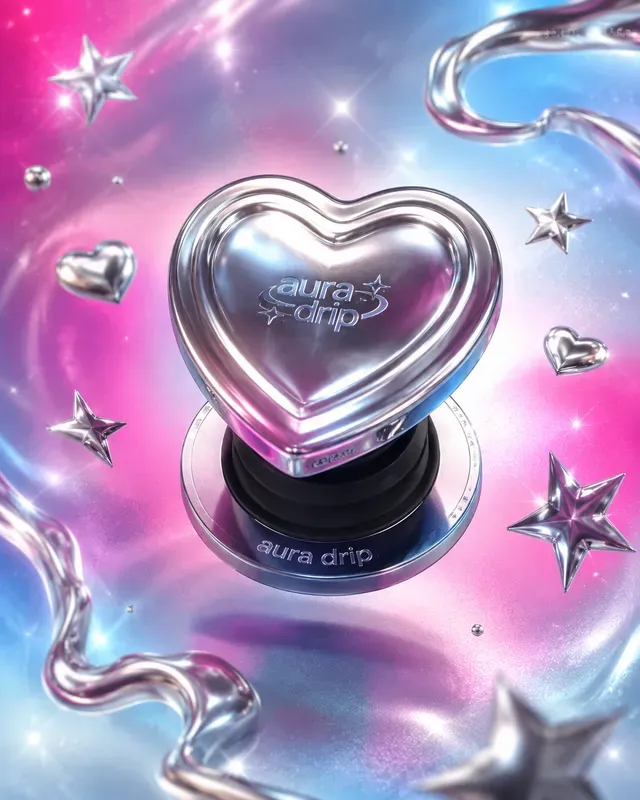 Gen Z Viral Y2k Chrome 3D Product Renders