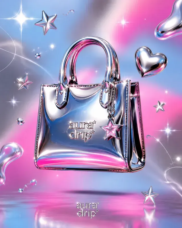 Gen Z Viral Y2k Chrome 3D Product Renders