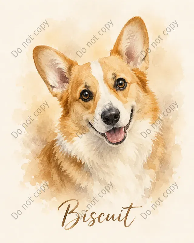 Watercolor Pet Portrait Prints