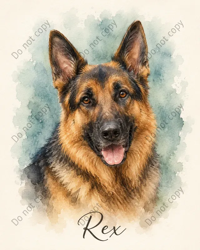 Watercolor Pet Portrait Prints