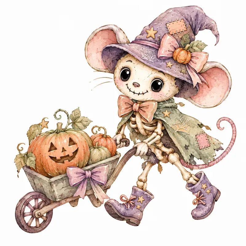 Shabby Pastel Halloween Creatures