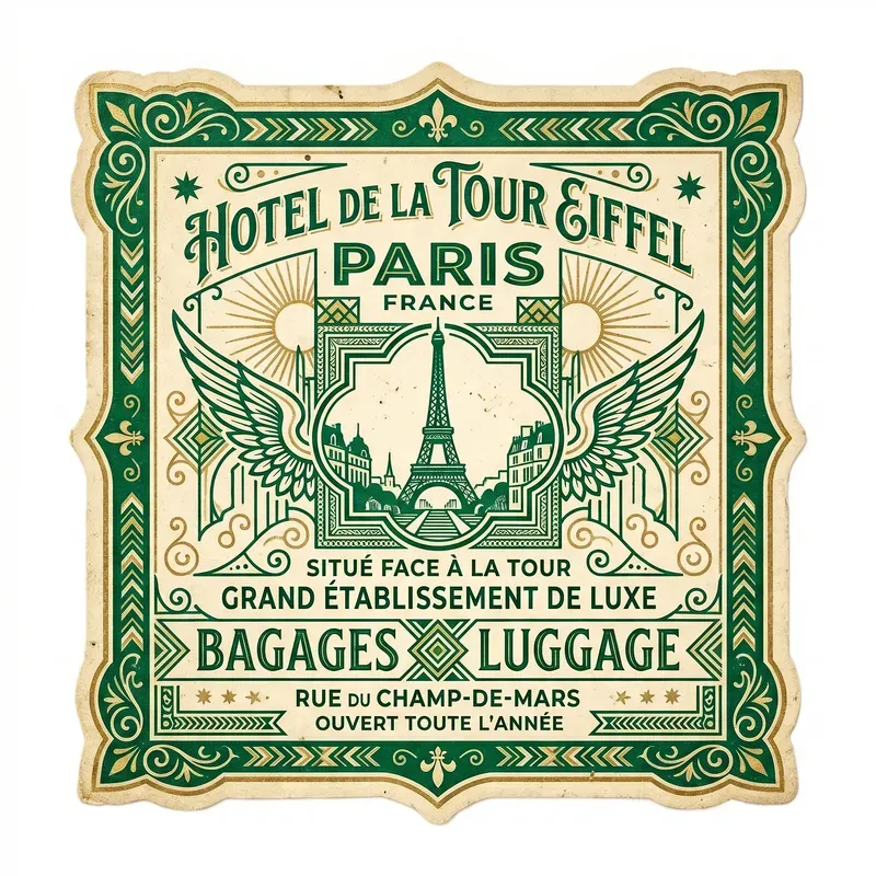 Vintage 1920s Luggage Tag Label Stickers