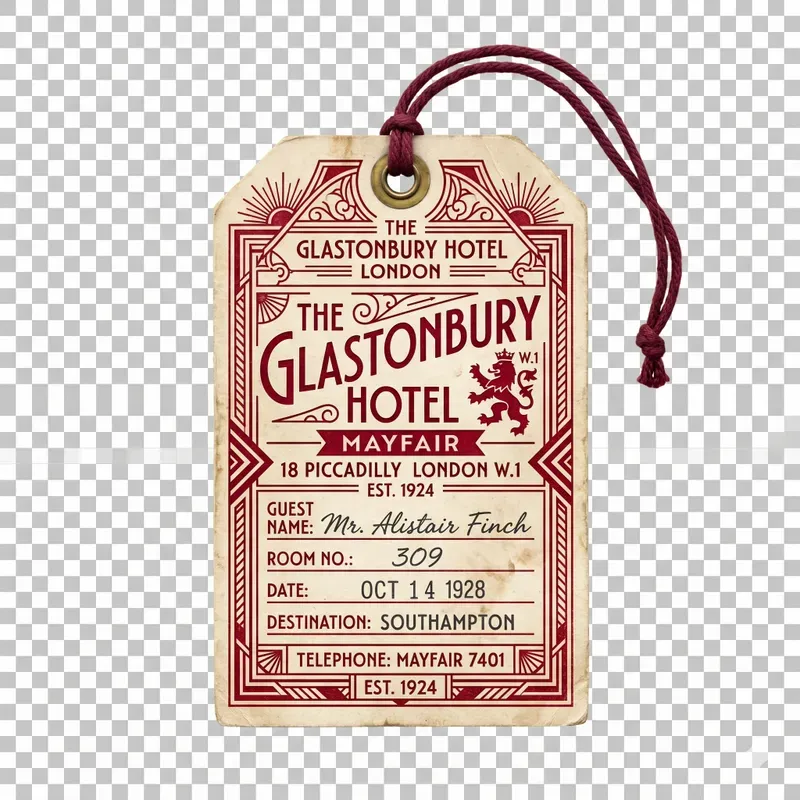 Vintage 1920s Luggage Tag Label Stickers