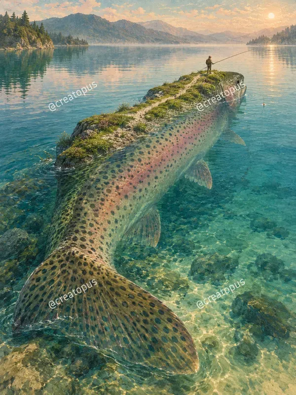 Surreal Fishing Dreamscape Art Prints