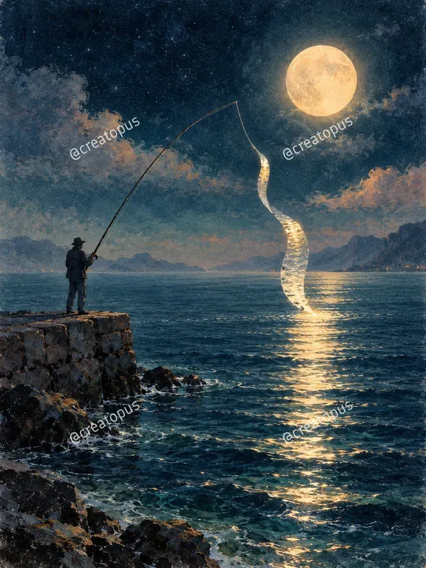 Surreal Fishing Dreamscape Art Prints