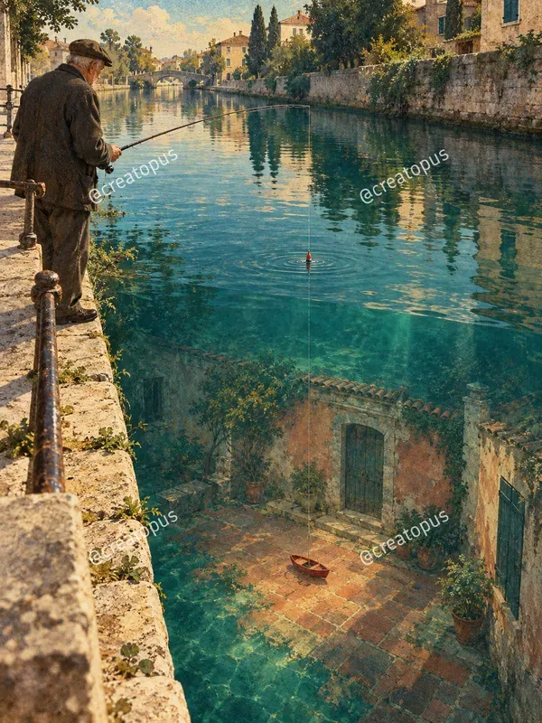 Surreal Fishing Dreamscape Art Prints