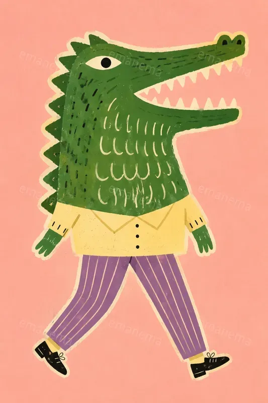 Naive Folk Art Animal Hybrid Gens