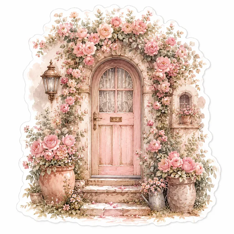 Watercolor Romantic Sticker Clipart Sets