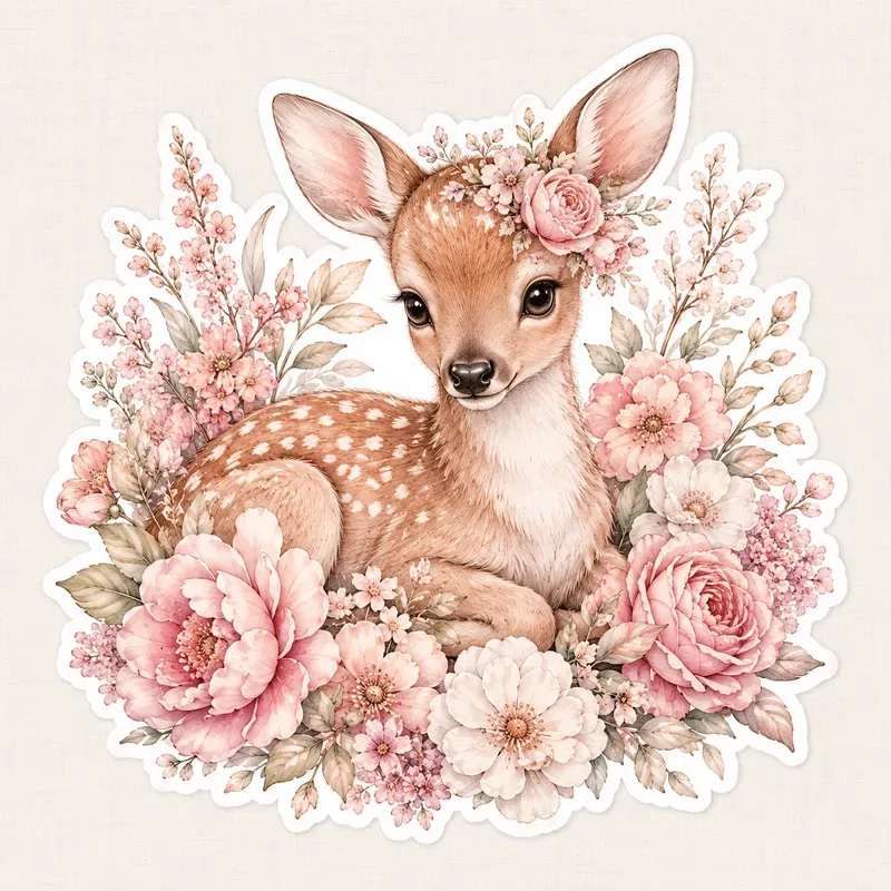Watercolor Romantic Sticker Clipart Sets