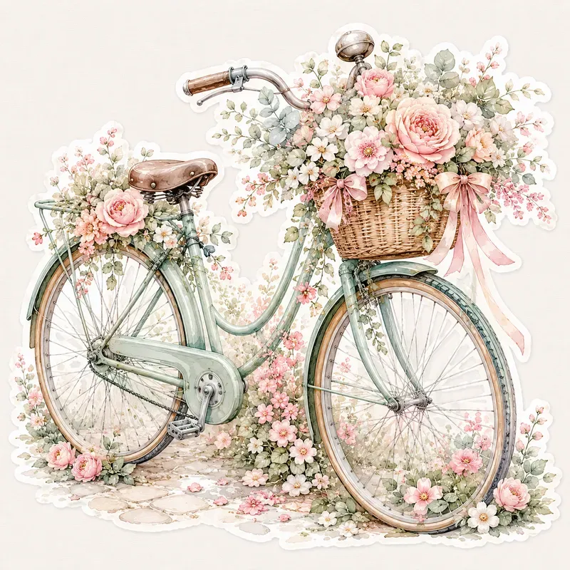 Watercolor Romantic Sticker Clipart Sets
