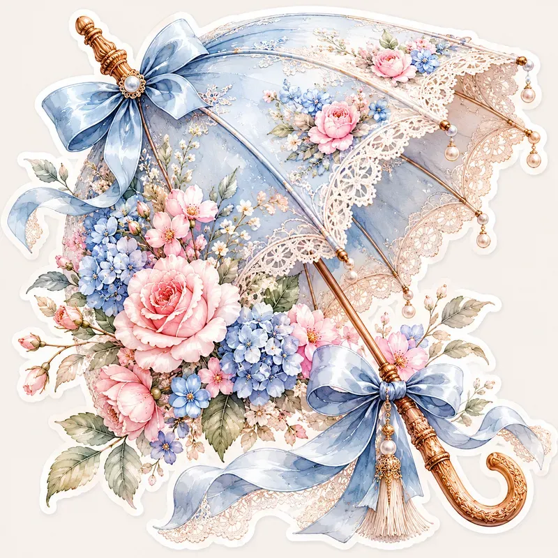 Watercolor Romantic Sticker Clipart Sets