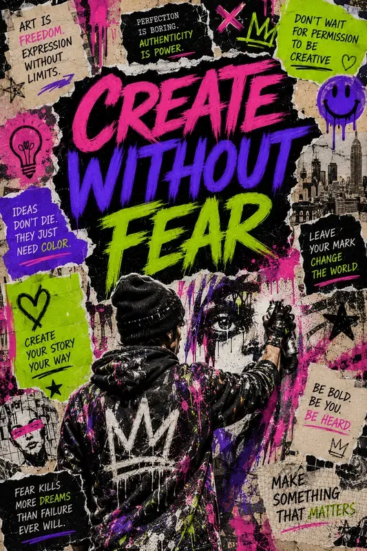 Rebellious Neon Collage Posters Kits