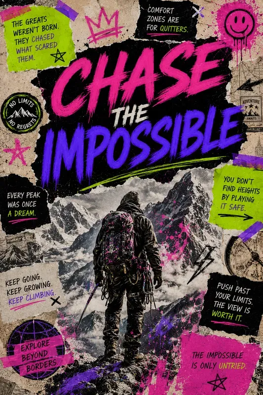 Rebellious Neon Collage Posters Kits