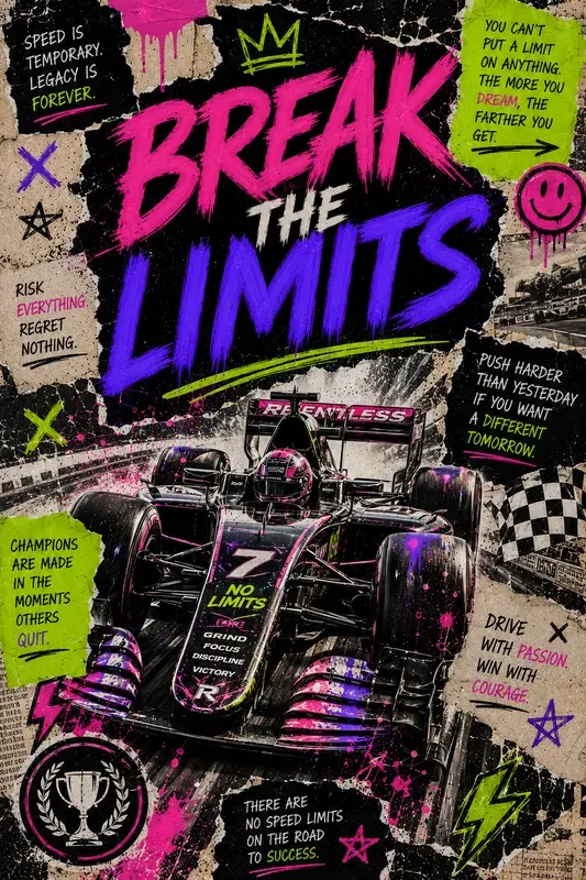 Rebellious Neon Collage Posters Kits