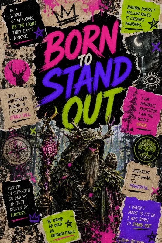 Rebellious Neon Collage Posters Kits