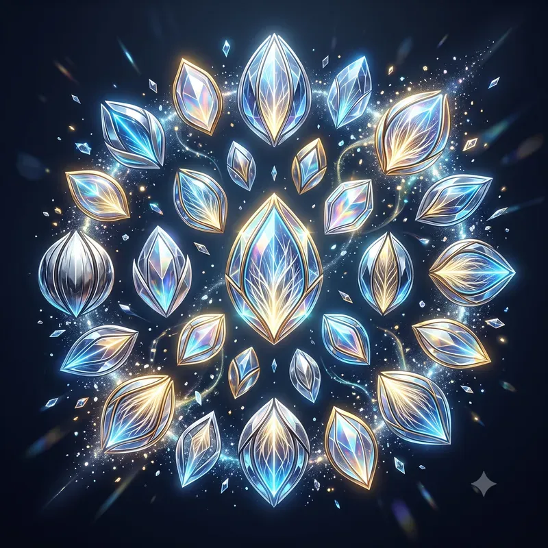 Neon Floating Crystal Seed Emblems