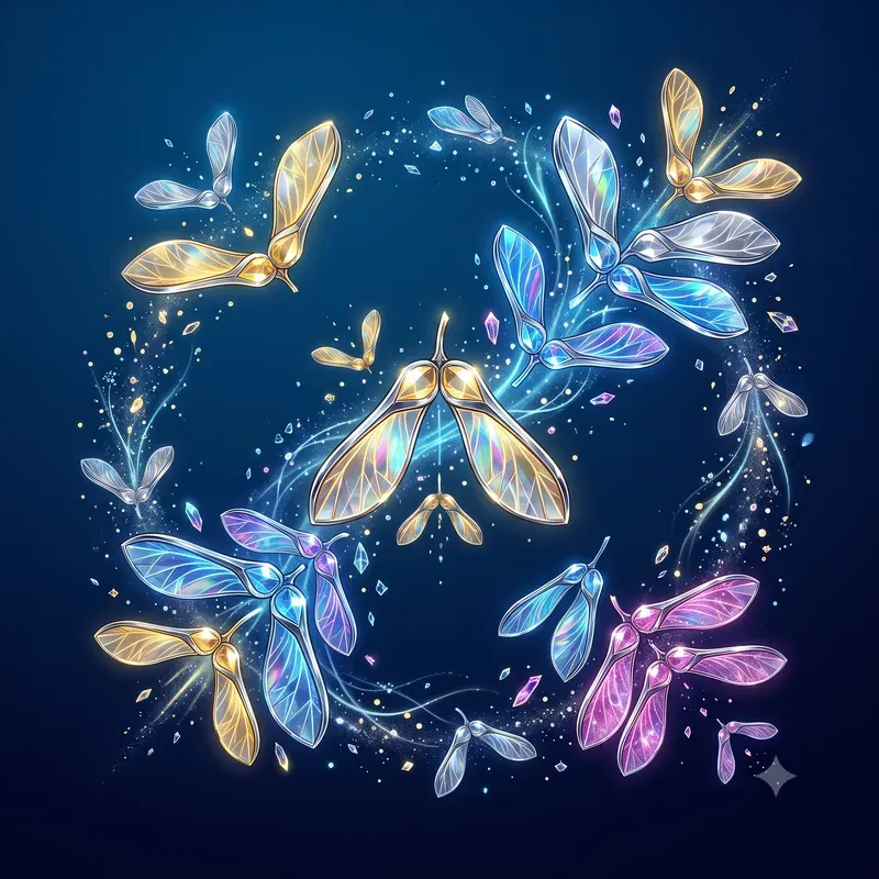 Neon Floating Crystal Seed Emblems