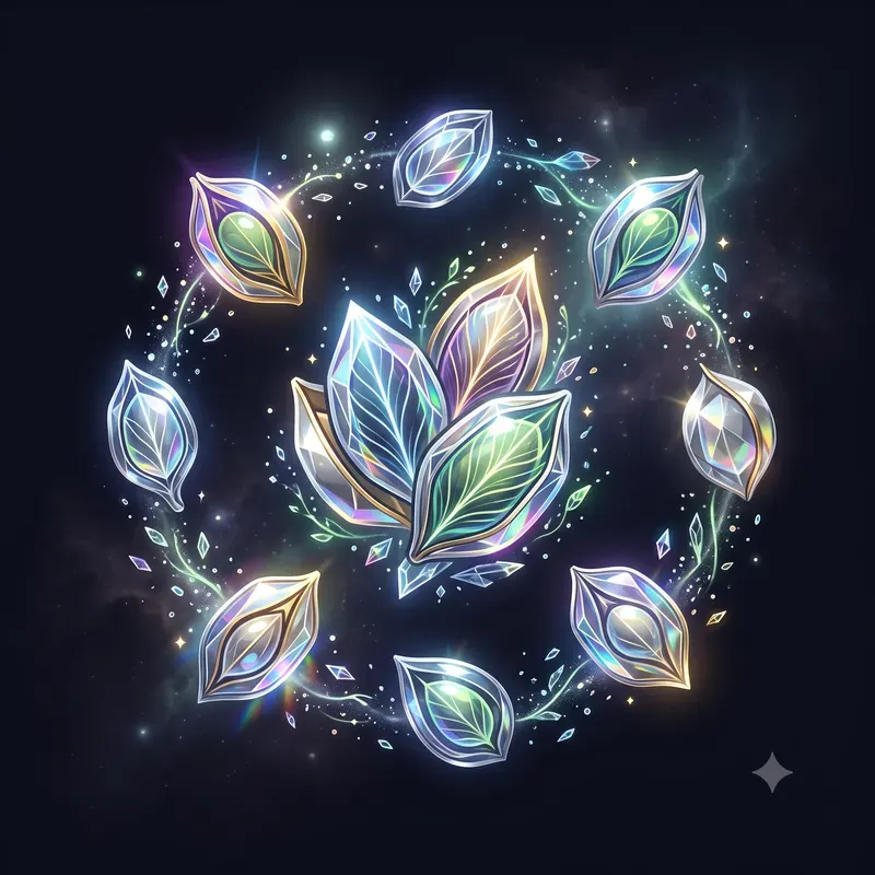 Neon Floating Crystal Seed Emblems