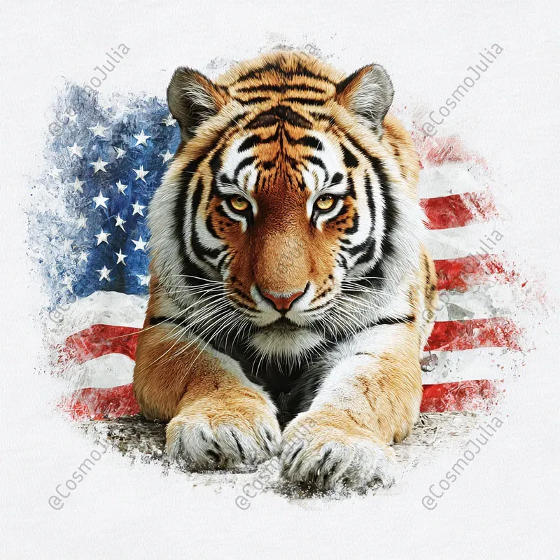 Patriotic American Flag Animal Art