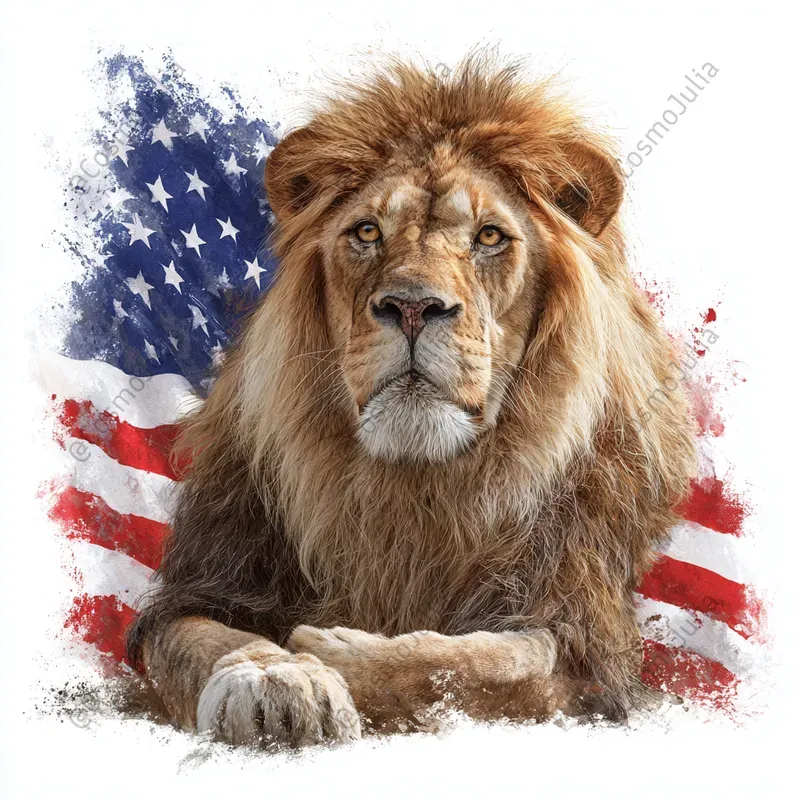Patriotic American Flag Animal Art