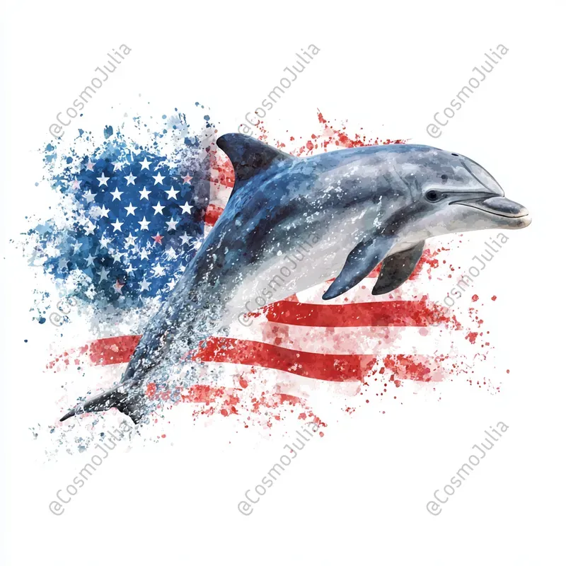 Patriotic American Flag Animal Art