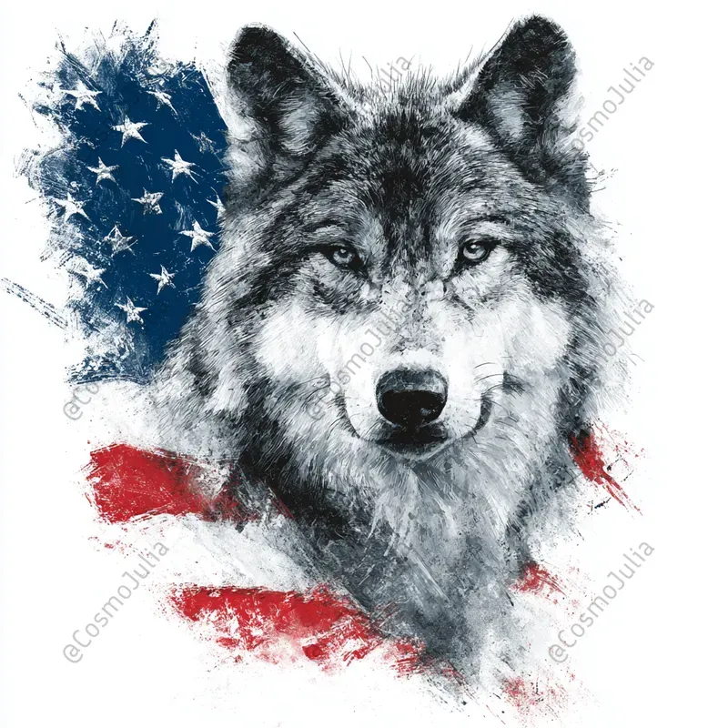 Patriotic American Flag Animal Art