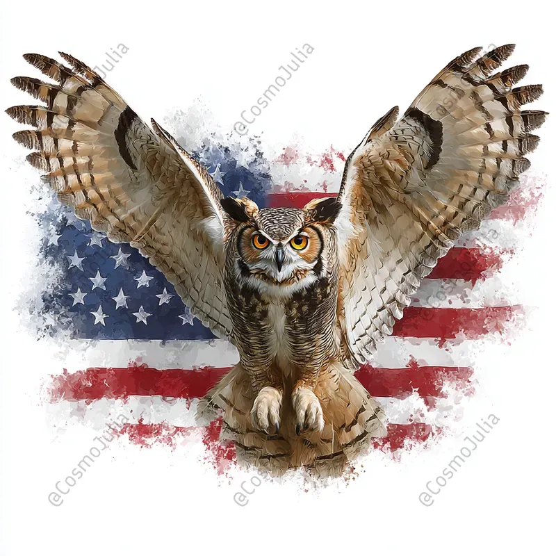 Patriotic American Flag Animal Art