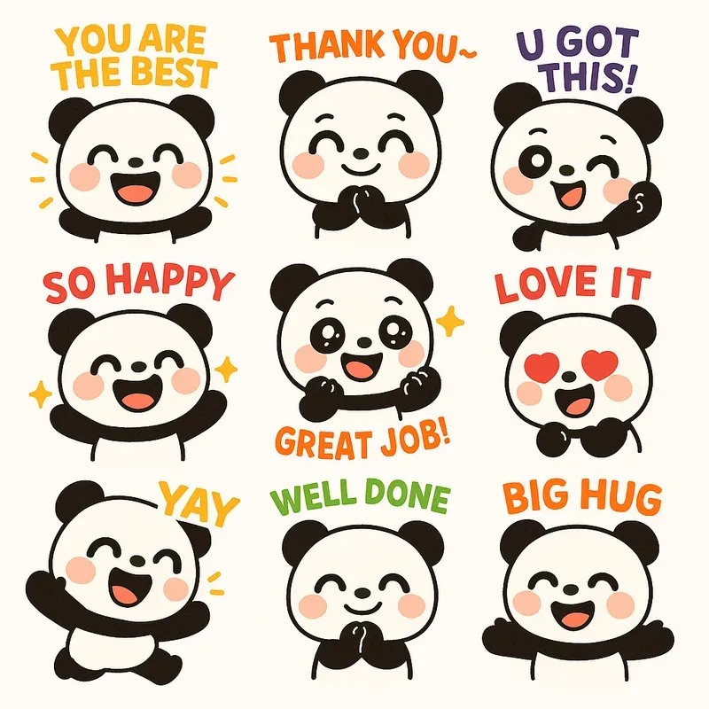 Chibi Style Cheerful Cute Animal Emojis
