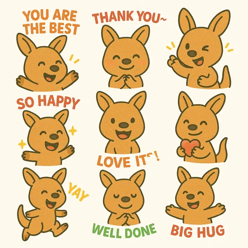 Chibi Style Cheerful Cute Animal Emojis