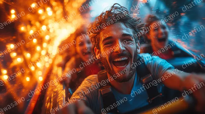 Extreme Thrill Ride Screaming Passengers