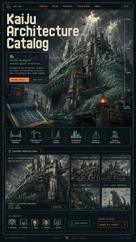 Pixel Art Editorial Gallery Landing Pages