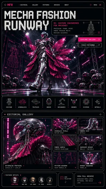 Pixel Art Editorial Gallery Landing Pages