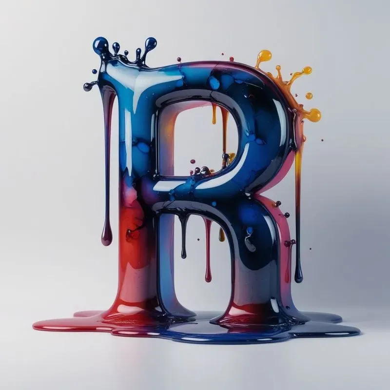 3D Ink Splash Alphabets