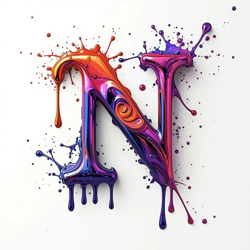 3D Ink Splash Alphabets
