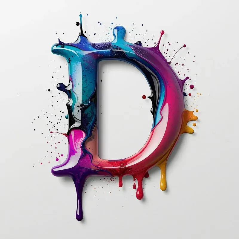 3D Ink Splash Alphabets