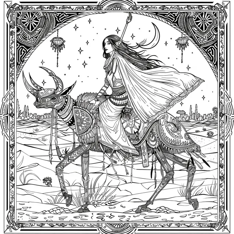 Mystical Desert Spirits Coloring Books