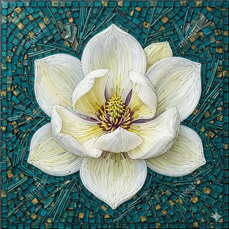Botanical Micromosaic Smalti Glass Art