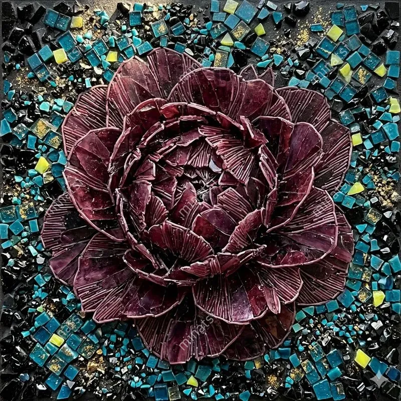 Botanical Micromosaic Smalti Glass Art