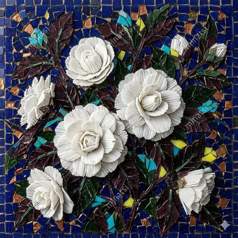 Botanical Micromosaic Smalti Glass Art