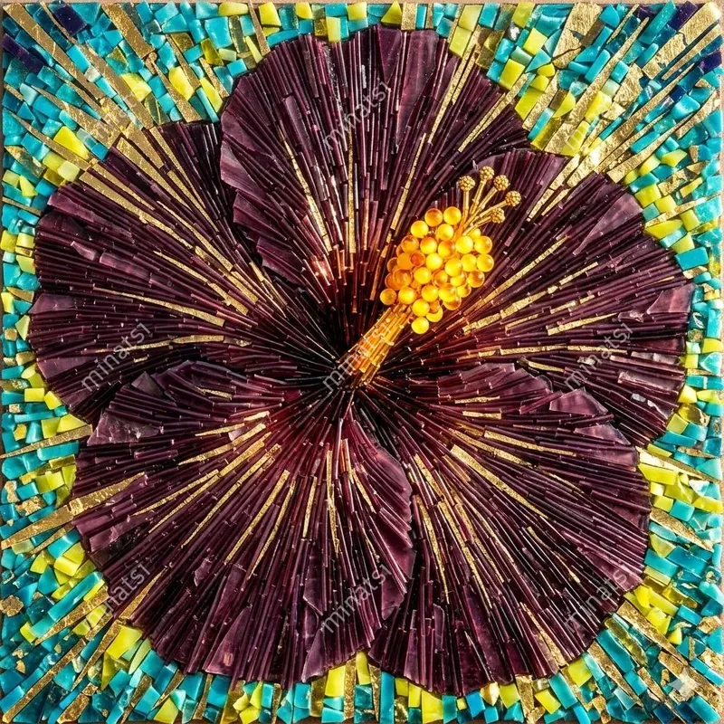 Botanical Micromosaic Smalti Glass Art