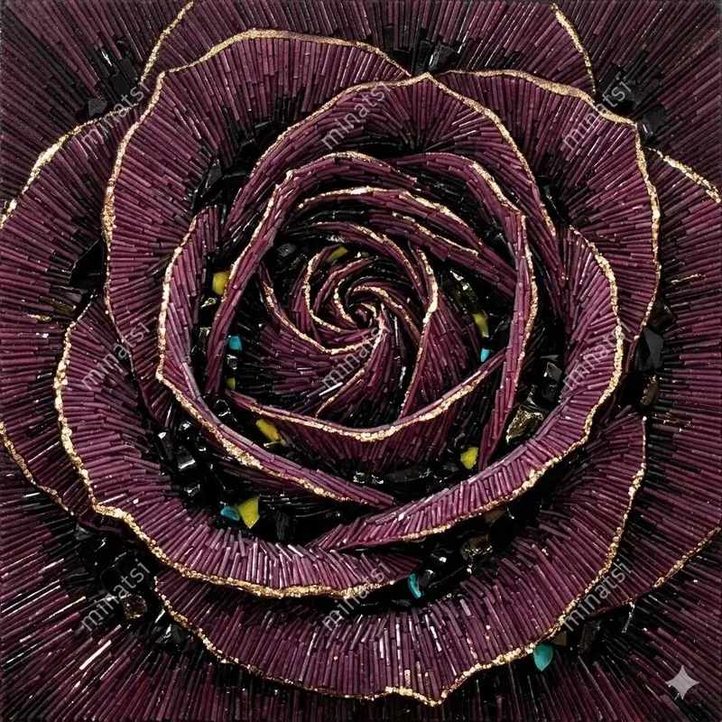 Botanical Micromosaic Smalti Glass Art
