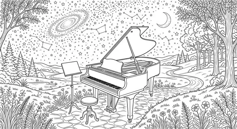 Musicinspired Coloring Illustrations